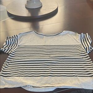 Max Studio Black and White Striped Tee